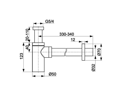 KFA Armatura Сифон (круглый) латунь/золото 600-003-31