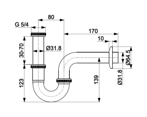 KFA Armatura Сифон для умывальника "U"-образный без выпуска (хром) 604-454-00