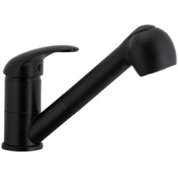 KFA INDIRA Смес.кухонный с выдвижной лейкой (черный)