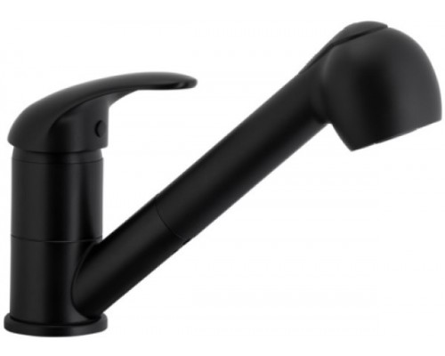 KFA INDIRA Смес.кухонный с выдвижной лейкой (черный)