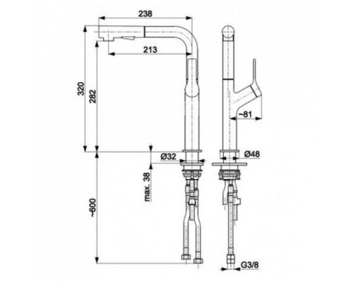 Смеситель для кухонной мойки Armatura Duero Design 6623-220-22