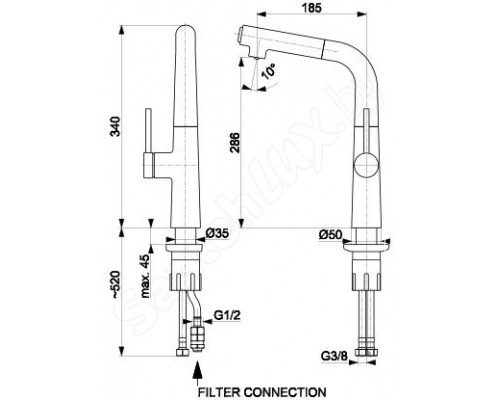 KFA Armatura Смеситель MUNGO для кухни с фильтром для питьевой воды 6733-910-00