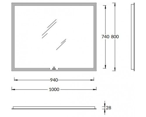 Зеркало MIO 100  Kerama Marazzi прямоугольное белое с LED подсветкой ЦБ-00058877