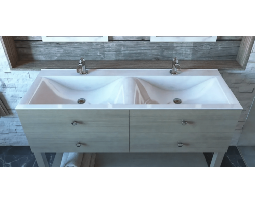 Раковина мебельная и на столешницу Madera, Pulsus 140 - 1400x480 цв. белый