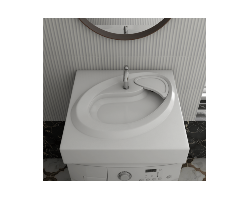 Раковина на стиральную машину Madera, Ameli 60 - 600x600 цв. белый