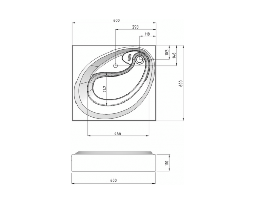 Раковина на стиральную машину Madera, Ameli 60 - 600x600 цв. белый