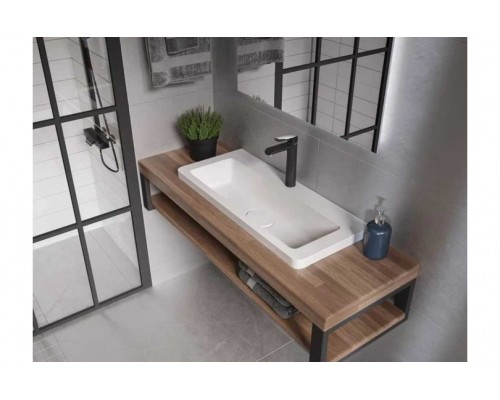 Раковина мебельная и на столешницу Madera, Modul Slim 80 - 800x360 цв. белый