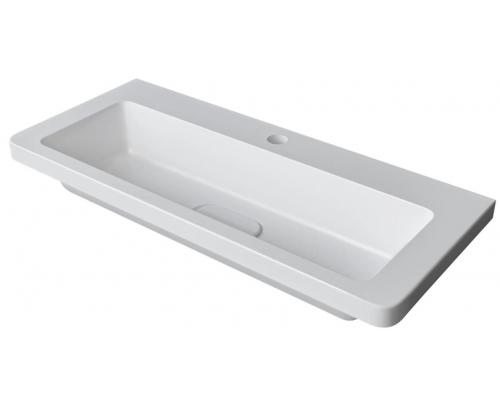 Раковина мебельная и на столешницу Madera, Modul Slim 80 - 800x360 цв. белый