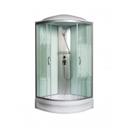 Душевая кабина МОНОМАХ  80/24 С МЗ 80х80 стекла с рисунком, профиль хром матовый