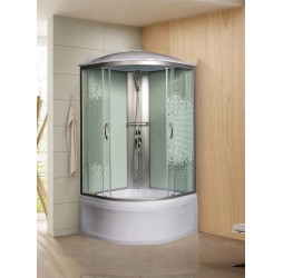 Душевая кабина МОНОМАХ  90/44 С МЗ 90х90 стекла с рисунком, профиль хром матовый