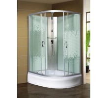 Душевая кабина МОНОМАХ Б/К  без крыши100/80/24 МЗ L 100х80 стекла с рисунком, профиль хром матовый