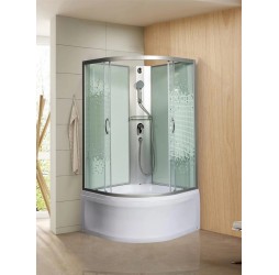 Душевая кабина МОНОМАХ Б/К  80/43 С МЗ 80х80 стекла с рисунком, профиль хром матовый