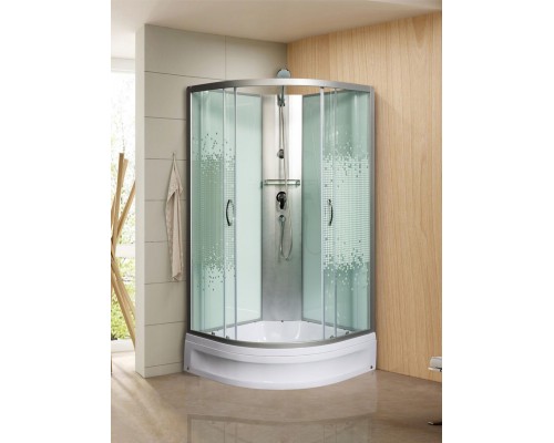 Душевая кабина МОНОМАХ Б/К 100/24 С МЗ 100х100 стекла с рисунком, профиль хром матовый