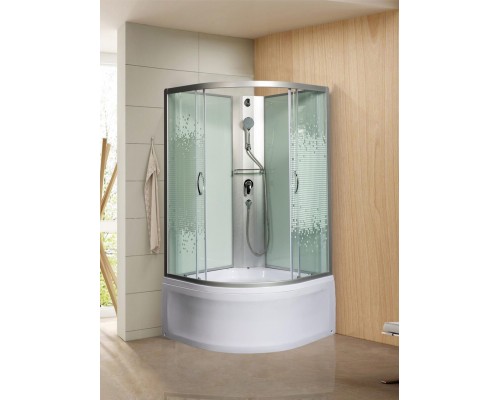 Душевая кабина МОНОМАХ Б/К 100/44 С МЗ 100х100 стекла с рисунком, профиль хром матовый