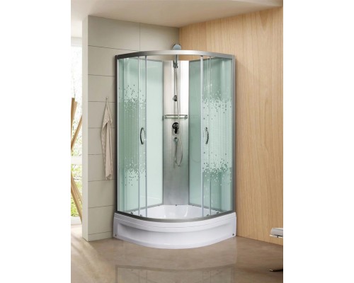 Душевая кабина МОНОМАХ Б/К  70/24 С МЗ 70х70 стекла с рисунком, профиль хром матовый