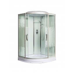 Душевая кабина МОНОМАХ 120/120/15 С МЗ 120х120 стекла с рисунком, профиль хром матовый