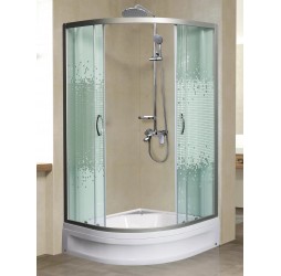 Душевой уголок МОНОМАХ ДУ 100/80/180 МЗ L/R 100х80х180 стекла с рисунком, профиль хром матовый, без поддона