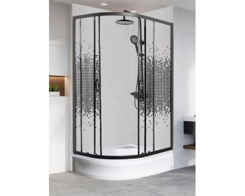 Душевой уголок МОНОМАХ ДУ 100/70/180 МЗ L/R 100х70х180 стекла с рисунком, профиль хром матовый, без поддона