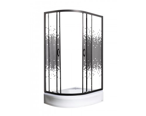 Душевой уголок МОНОМАХ ДУ 100/70/180 МЗ L/R 100х70х180 стекла с рисунком, профиль хром матовый, без поддона