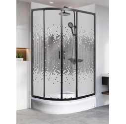 Душевой уголок МОНОМАХ ДУ 100/70/180 МЗ L/R 100х70х180 стекла с рисунком, профиль хром матовый, без поддона
