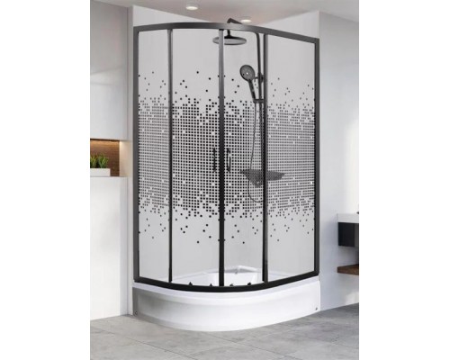 Душевой уголок МОНОМАХ ДУ 100/70/180 МЗ L/R 100х70х180 стекла с рисунком, профиль хром матовый, без поддона