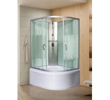 Душевая кабина МОНОМАХ XL Б/К, без крыши 110/80/44 МЗ L 110х80 стекла с рисунком, профиль хром матовый