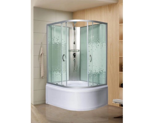 Душевая кабина МОНОМАХ XL Б/К, без крыши 110/80/44 МЗ L 110х80 стекла с рисунком, профиль хром матовый