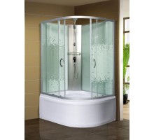 Душевая кабина МОНОМАХ XL Б/К,без крыши 120/80/44 МЗ L120х80 стекла с рисунком, профиль хром матовый