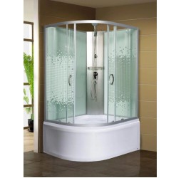 Душевая кабина МОНОМАХ XL Б/К, без крыши 120/80/44 МЗ R 120х80 стекла с рисунком, профиль хром матовый
