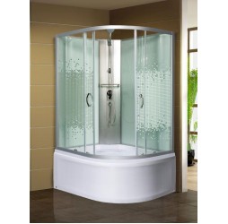Душевая кабина МОНОМАХ XL Б/К, без крыши 120/90/44 МЗ R 120х90 стекла с рисунком, профиль хром матовый