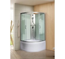 Душевая кабина МОНОМАХ XL Б/К, без крыши 90/44 С МЗ 90х90 стекла с рисунком, профиль хром матовый