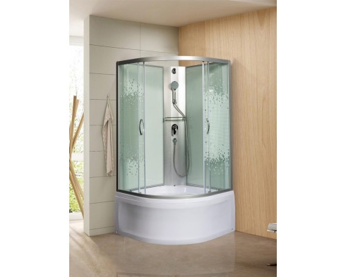 Душевая кабина МОНОМАХ XL Б/К,без крыши 80/43 С МЗ 80х80 стекла с рисунком, профиль хром матовый