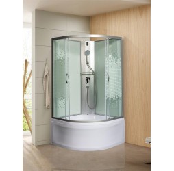 Душевая кабина МОНОМАХ XL Б/К,без крыши)100/44 С МЗ 100х100 стекла с рисунком, профиль хром матовый