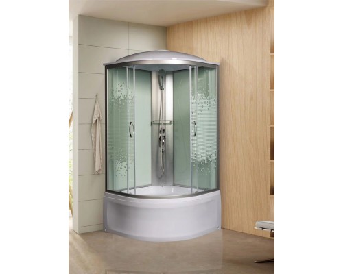 Душевая кабина МОНОМАХ XL  80/43 С МЗ 80х80 стекла с рисунком, профиль хром матовый