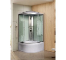 Душевая кабина МОНОМАХ XL 100/44 С МЗ 100х100 стекла с рисунком, профиль хром матовый