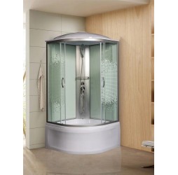 Душевая кабина МОНОМАХ XL 100/44 С МЗ 100х100 стекла с рисунком, профиль хром матовый