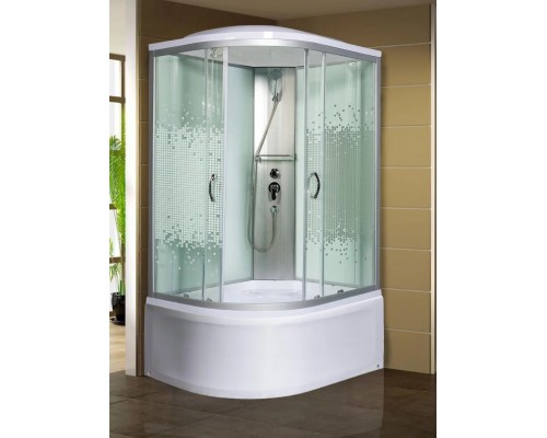 Душевая кабина МОНОМАХ XL 100/80/44 МЗ R 1000х80 стекла с рисунком, профиль хром матовый