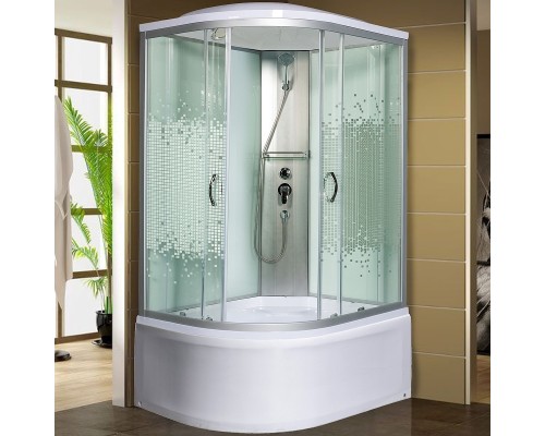 Душевая кабина МОНОМАХ XL 110/80/44 МЗ R 110х80 стекла с рисунком, профиль хром матовый