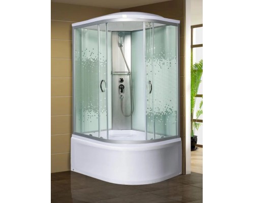 Душевая кабина МОНОМАХ XL 120/90/44 МЗ R 120х90 стекла с рисунком, профиль хром матовый