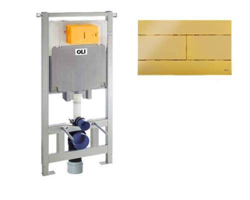 Комплект инсталляции OLI 80 + клавиша смыва Slim золото, 600151+154962