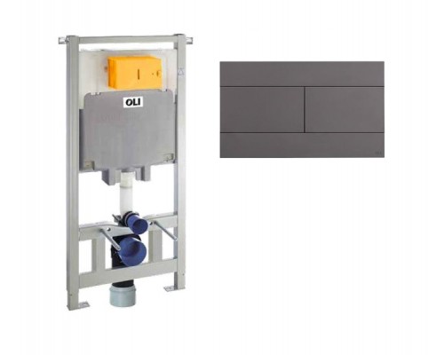 600151+659058 Инсталляция OLI 80 + клавиша смыва Slim серая матовая