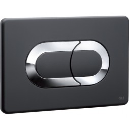 Кнопка смыва пневматическая OLI Salina 640097 черный soft touch/хром