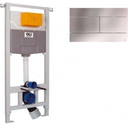 Комплект инсталляции OLI 120 + клавиша Slim металлическая, нержавеющая сталь, 885052 + 57141