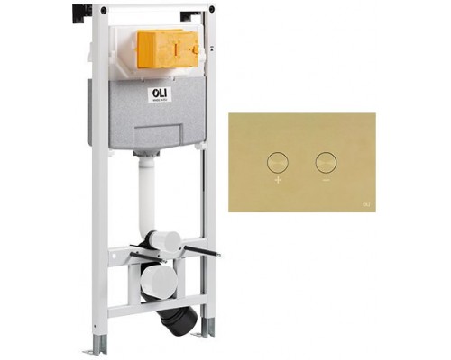 Комплект инсталляции OLI 120 + клавиша смыва Blink золото, металл, 885055+883246