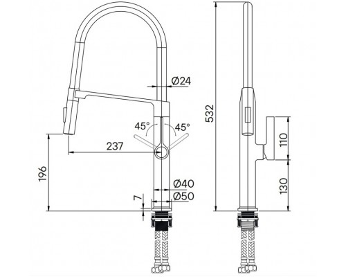 Смеситель PAULMARK BARREL Ba214029-BS, (стальной/нержавеющая сталь)