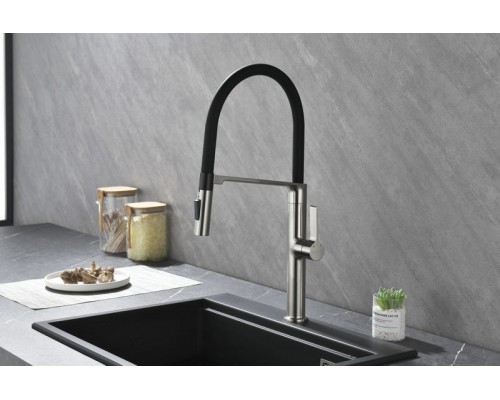 Смеситель PAULMARK BARREL Ba214029-BS, (стальной/нержавеющая сталь)