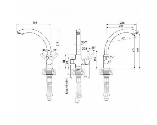 Смеситель PAULMARK ESSEN Es213001-NI, (стальной/никель)