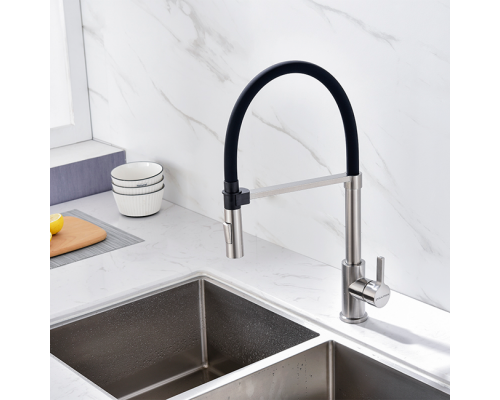 Смеситель PAULMARK HALT Ha214021-Ni, (стальной/никель)