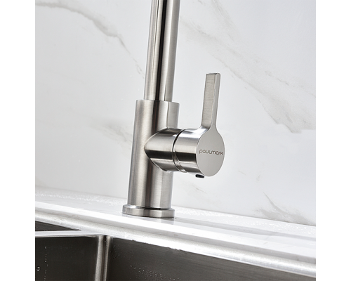 Смеситель PAULMARK HALT Ha214021-Ni, (стальной/никель)