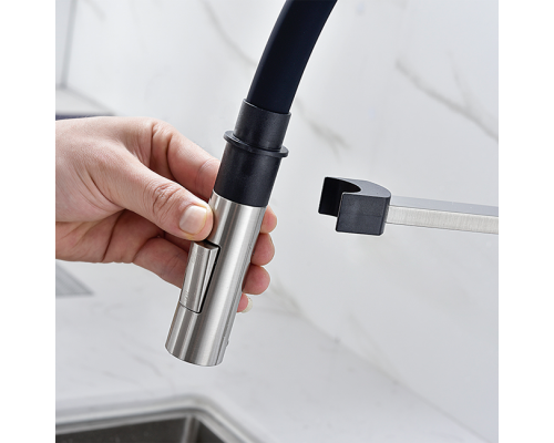 Смеситель PAULMARK HALT Ha214021-Ni, (стальной/никель)